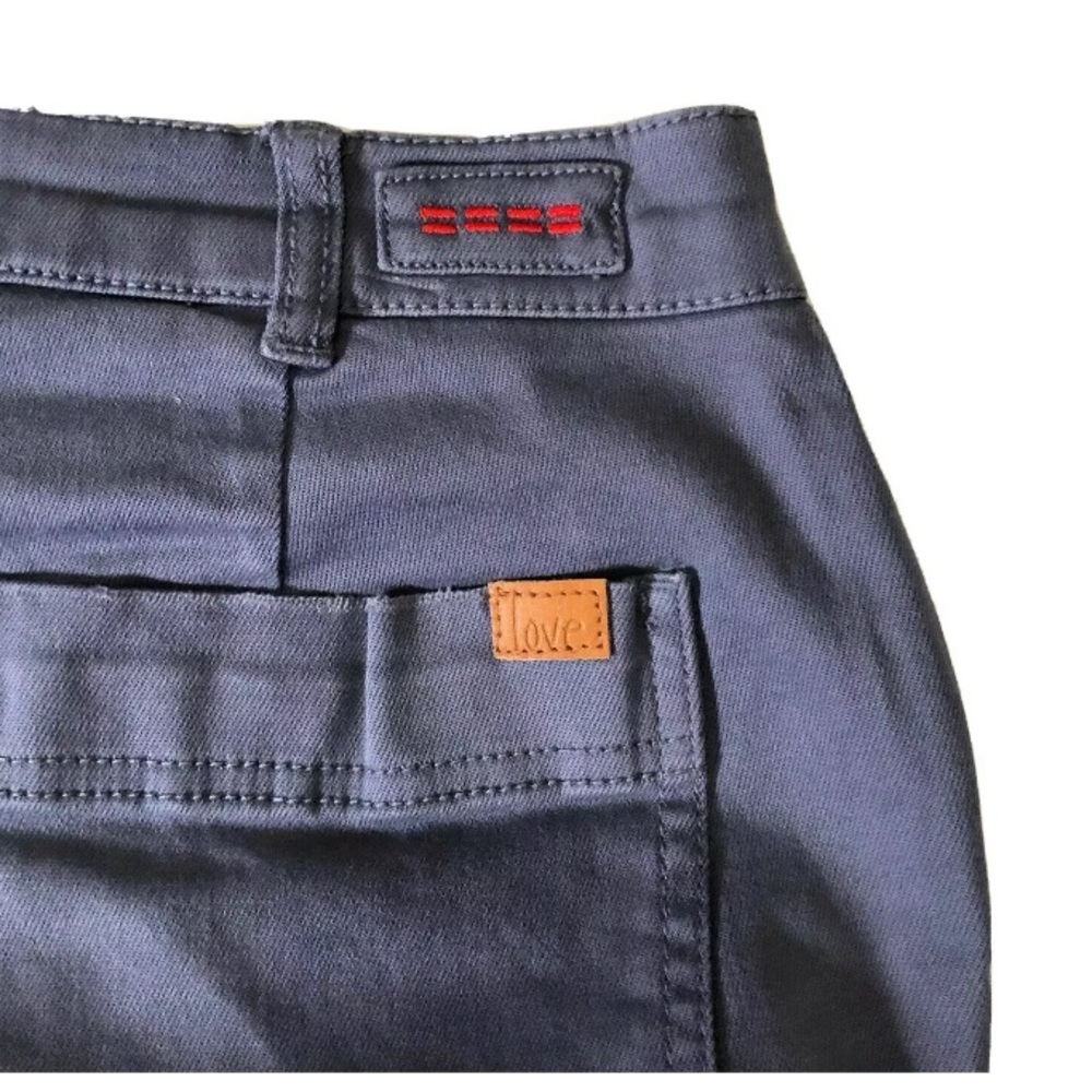 Peace Love World Twill Wide Leg Crop Pants 10 Blue - Picture 4 of 6